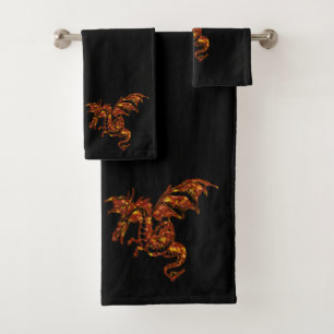 Dragon flamboyant sur noir