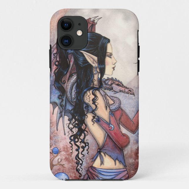 Dragon Girl Gothic Imaginaire Art iPhone 5 Coque (Dos)