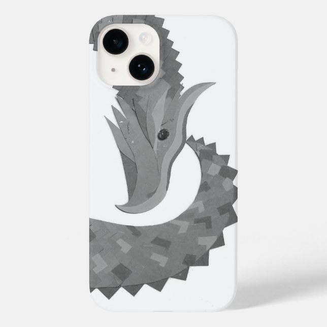 Dragon gris cœur sur étui iPhone Case-Mate blanc (Verso)