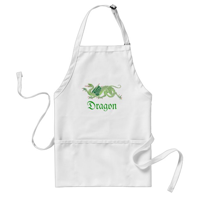 Dragon héraldique (vert) - tablier #2 (Devant)