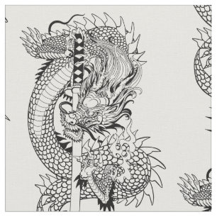 Dragon japonais en tissu d'épée de katana