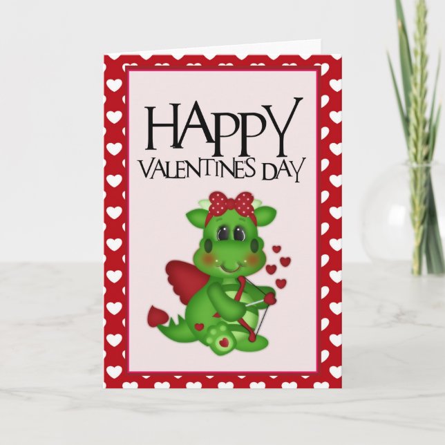 Dragon Love Heureuse Sainte-Valentin Carte de voeu (Devant)