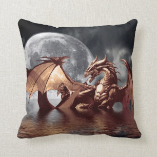 Dragon & Lune Imaginaire Mythique Oreiller