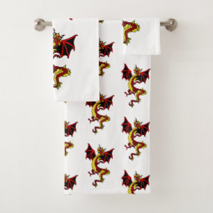 Dragon noir, rouge, et d'or