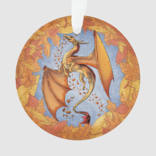Dragon orange d'art d'imaginaire d'automne