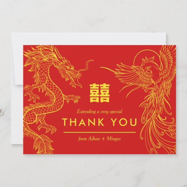 Dragon & Phoenix | Double bonheur Merci  (Devant)