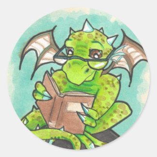 Dragon Reading imaginaire art papeterie Stickers
