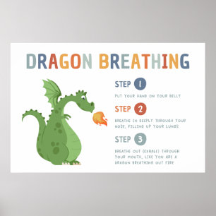 Dragon Respirer Calme vers le bas Classroom Poster