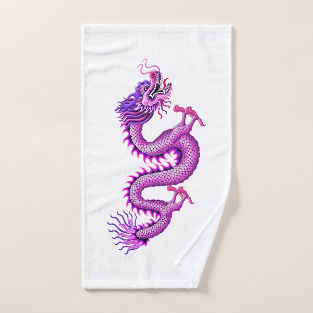 Dragon rose pour la serviette de canotage de (Serviette à main)