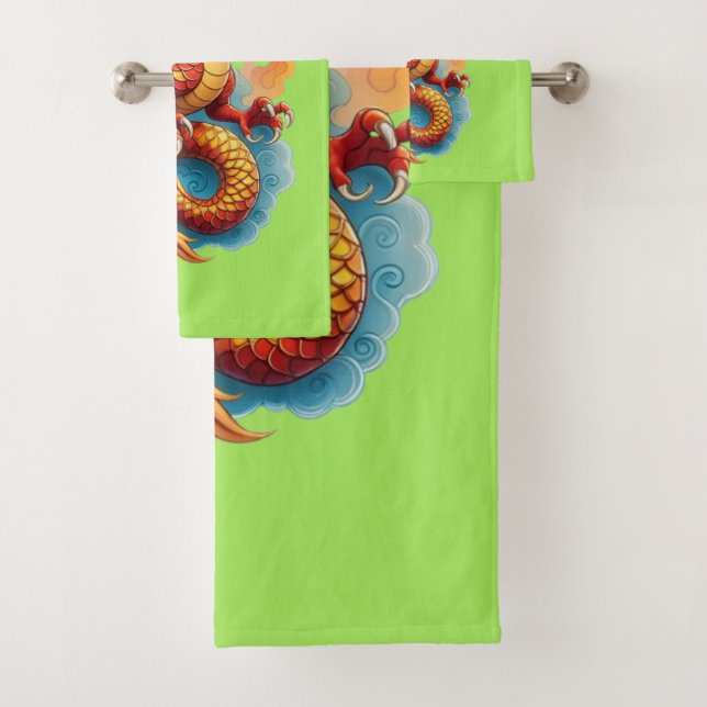 Dragon Rouge Chinois Illustration Fougueuse-67561 (En situation)
