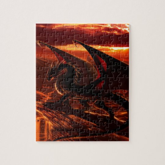 Dragon rouge magnifique puzzle