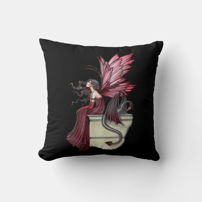 Dragon Ruby Agité et Faerie Coussin Jeté (Recto)