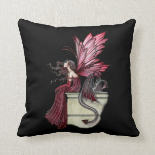 Dragon Ruby Agité et Faerie Coussin Jeté