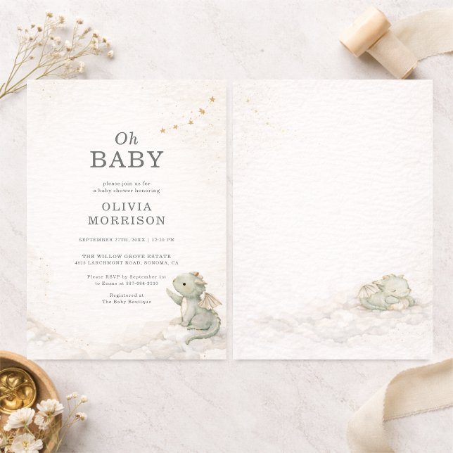 Dragon Storybook Baby Shower Invitation (Créateur téléchargé)