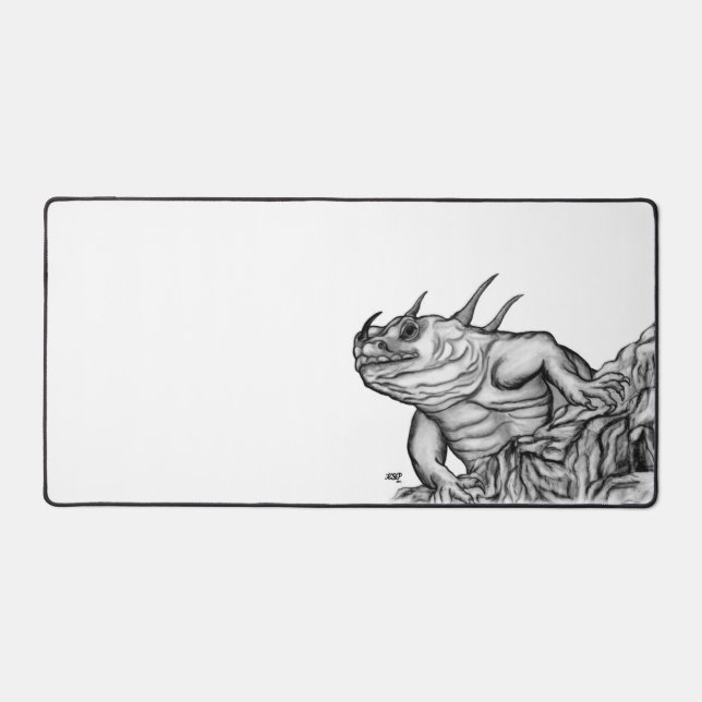 Dragon sur le Rocher, design noir et blanc (Recto)