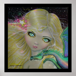 Dragon sur mon épaule Fantasy Dragon Fairy Affiche
