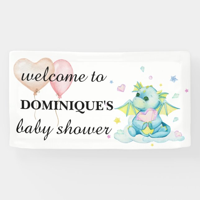 Dragon Tenant Un Coeur - Bannière De Bienvenue (Horizontal)