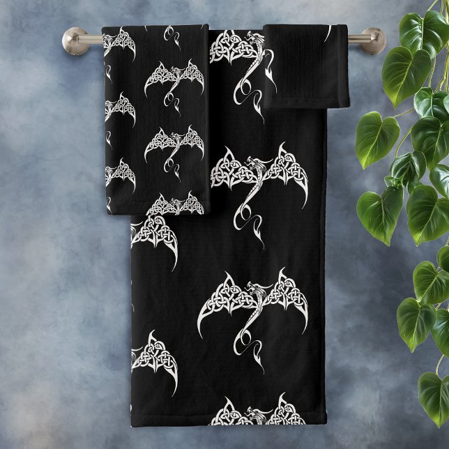 Dragon Tribal Celtique Entrelacs Noir Blanc Fantas (Créateur téléchargé)