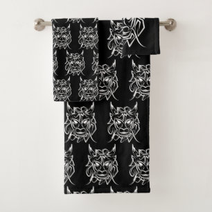 Dragon tribal noir et blanc