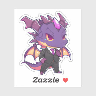 Dragon violet dans un Sticker en costume