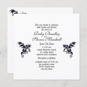 Dragon White Imaginaire Mariage thème Invitation