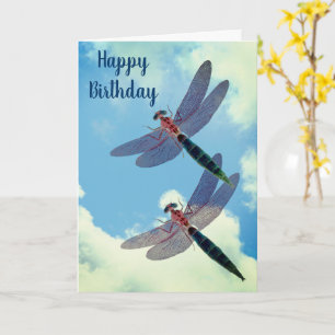 Dragonflies Blue Sky Nature Carte d'anniversaire