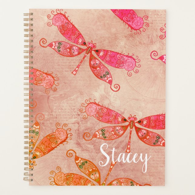 Dragonflies Boho en rose (Devant)