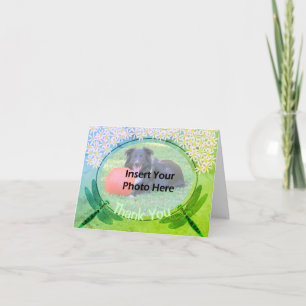 Dragonflies Daisies Merci Carte photo