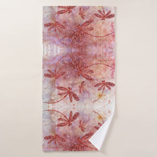 Dragonflies de cuivre sur ciel chaud été (Serviette de bain)