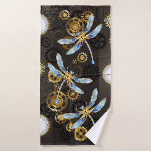 Dragonflies de Steampunk sur arrière - plan rayé