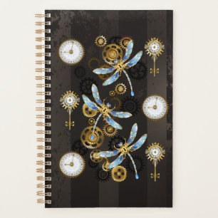 Dragonflies de Steampunk sur arrière - plan rayé b