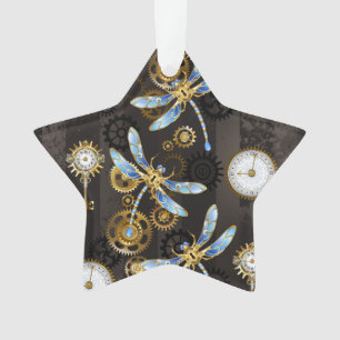 Dragonflies de Steampunk sur arrière - plan rayé b