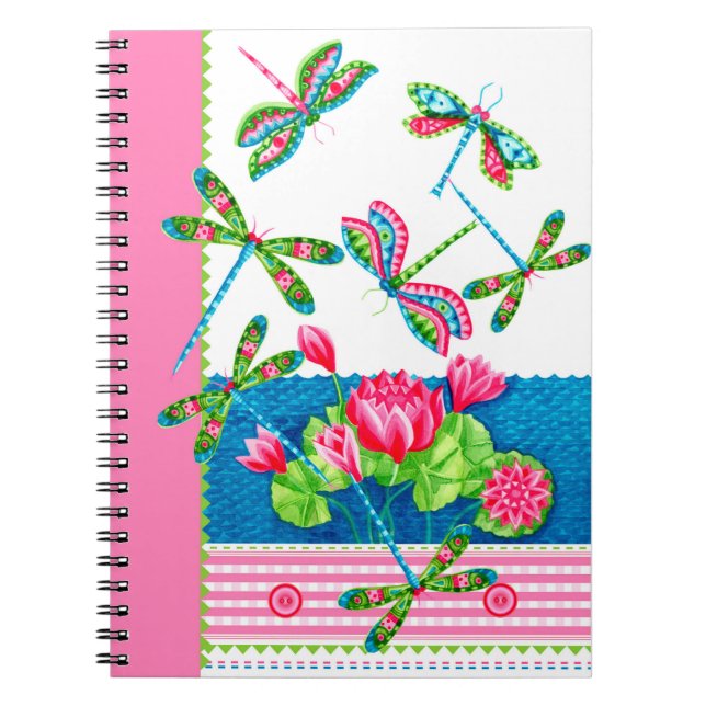 Dragonflies et Lys Carnet personnalisé (Devant)