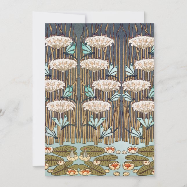 Dragonflies Nymphéas Marais Art Nouveau (Devant)