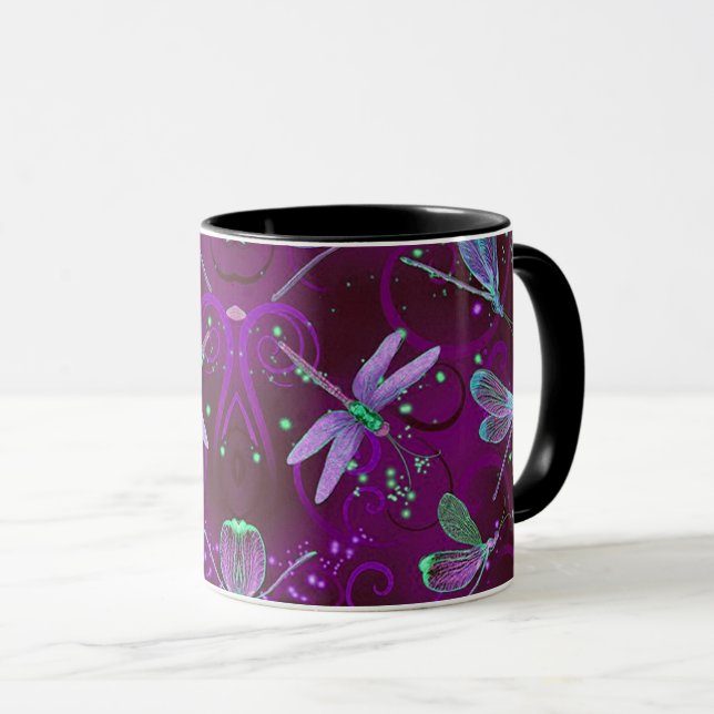 Dragonflies Purple Dreams 11oz Combo Mug (Devant droit)