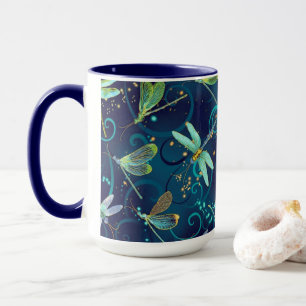 Dragonflies Turquoise 15oz Combo Mug
