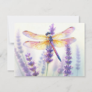 Dragonfly Among Lavender Flowers Carte Postale