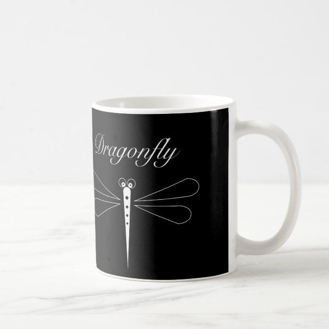 Dragonfly - Black 11 oz classique Mug blanc (Droite)
