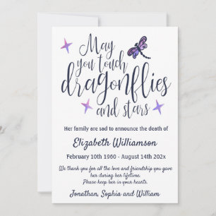 Dragonfly Death Faire-part Funeral Arrangement