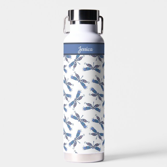 Dragonfly Design Motif Bouteille d'eau personnalis (Avant)