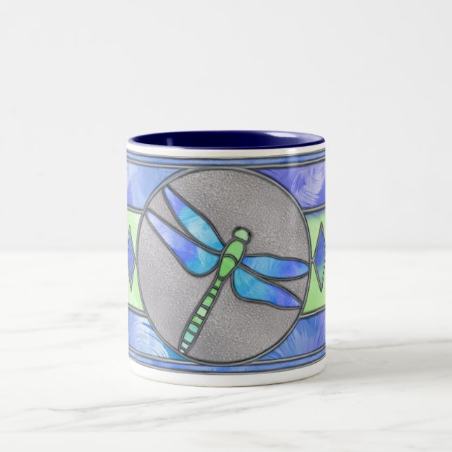 Dragonfly en verre teint café Mug (Centre)