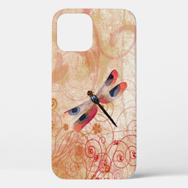 Dragonfly Flourish iPhone 12 Coque (Verso)