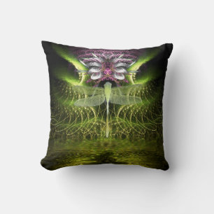 Dragonfly Fractal Magic Jumbo Cushion   Coussin
