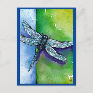 Dragonfly, insecte, nature, carte postale du lac n