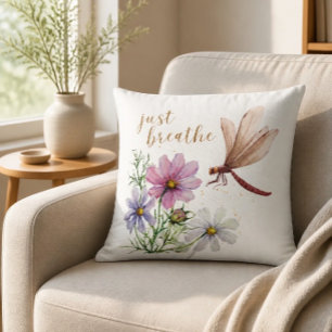 Dragonfly Juste Respirer Coussin