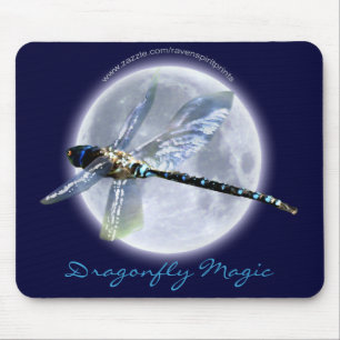 DRAGONFLY & LUNE Imaginaire Tapis de souris d'art