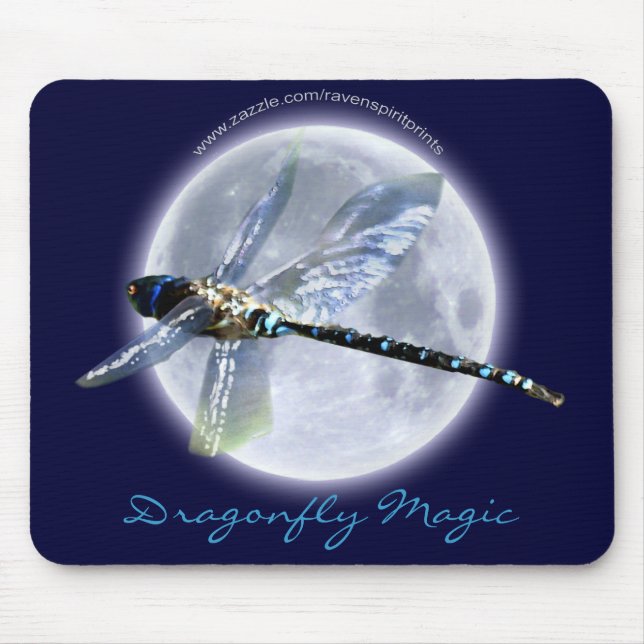 DRAGONFLY & LUNE Imaginaire Tapis de souris d'art (Devant)