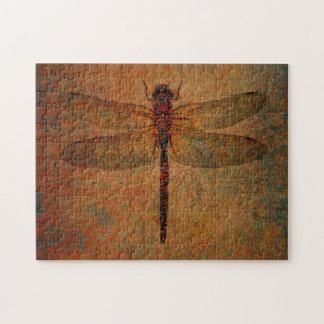 Dragonfly on Distressed Arrière - plan Puzzle