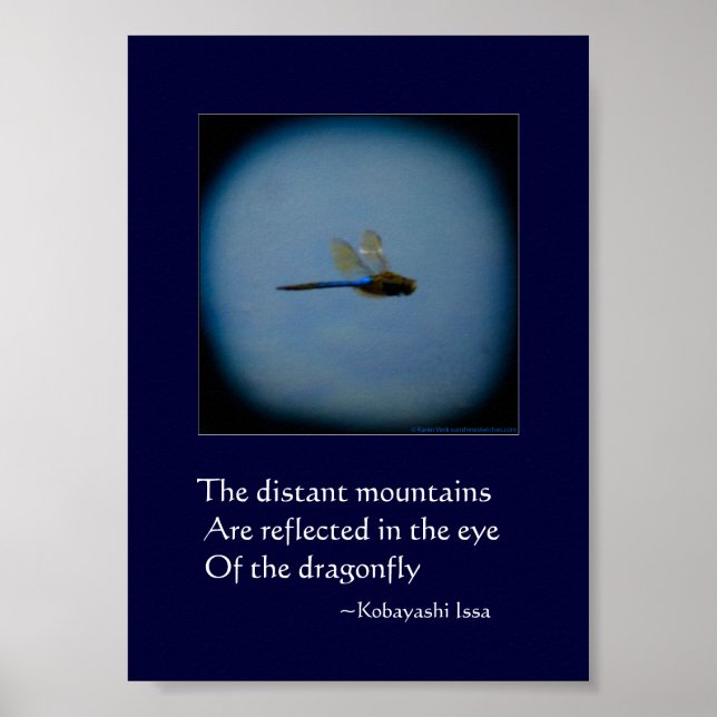 Dragonfly photo with haiku print poster (Devant)