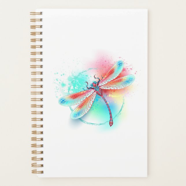 Dragonfly rouge sur l'arrière - plan aquarelle (Devant)